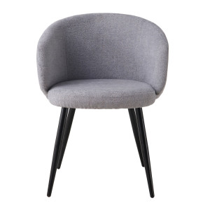 BHS LIVING Esszimmerstuhl, Küchenstuhl, Stuhl für den Wartebereich AURORA Polstersessel mit Armlehnen Stoff: grau 55x58x77 cm